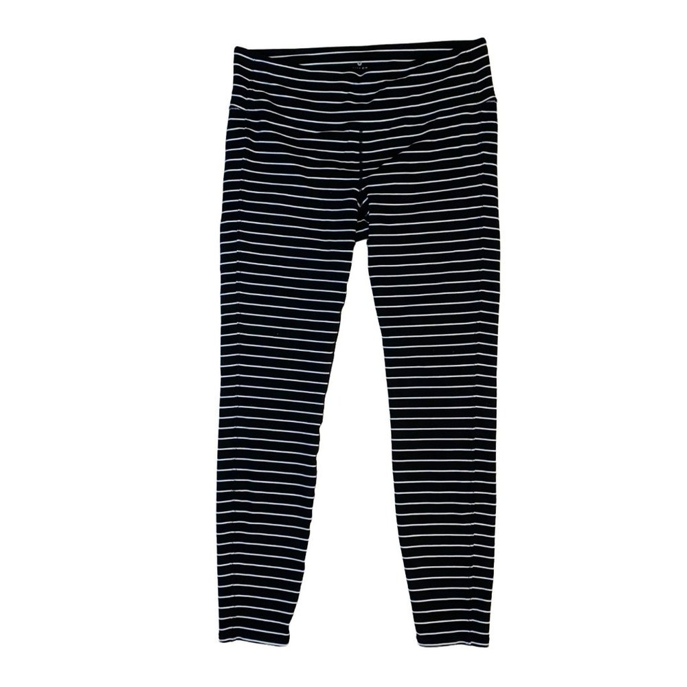 Athleta Black & White Striped Leggings